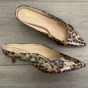 BUTTER Italy Slip On Kitten Heel Leather Size 6.5
